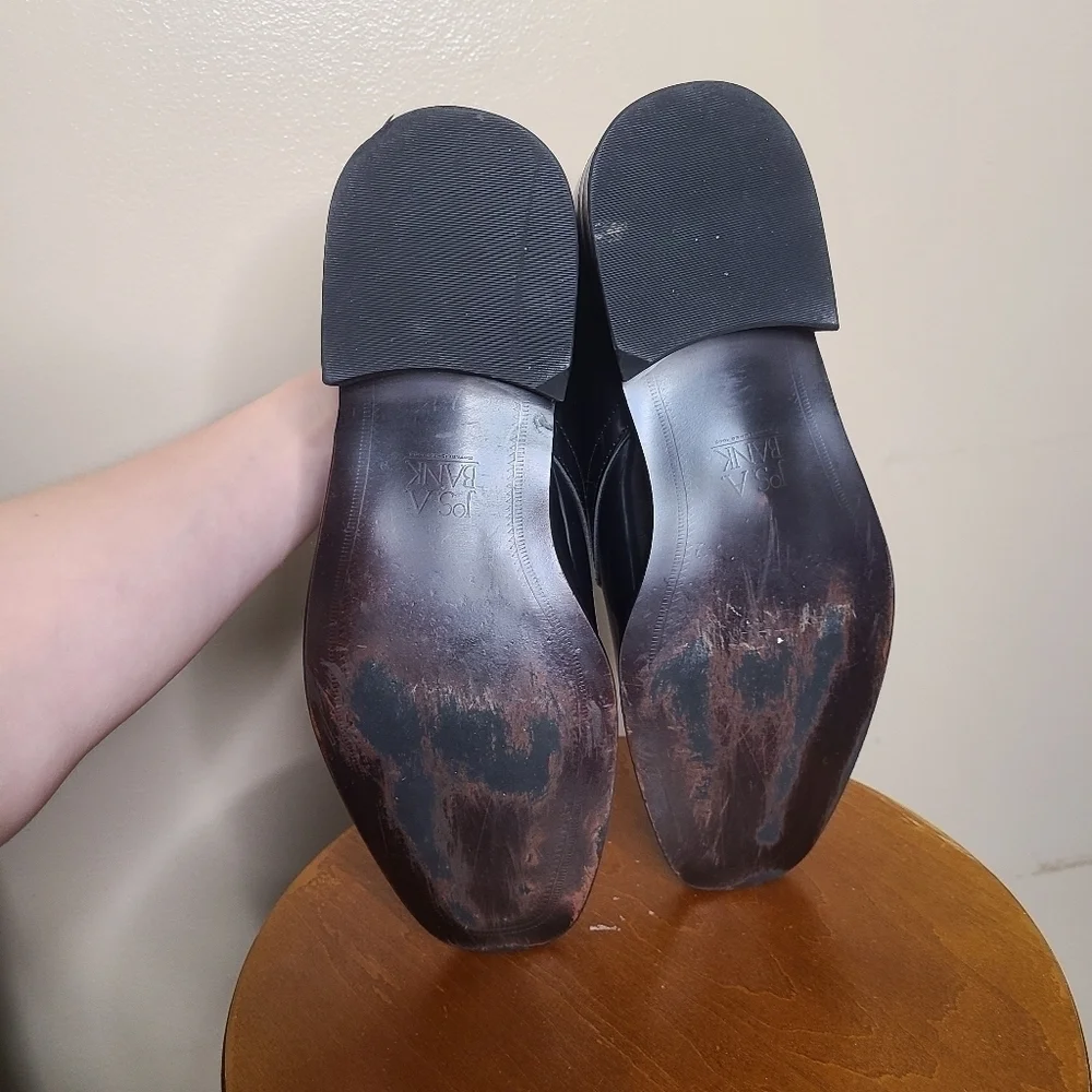 Jos A Bank Men's Black Leather Oxford Dress Shoes